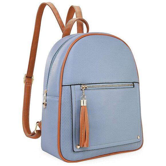 West Medium Backpack Purse for Women , Blue & Brown